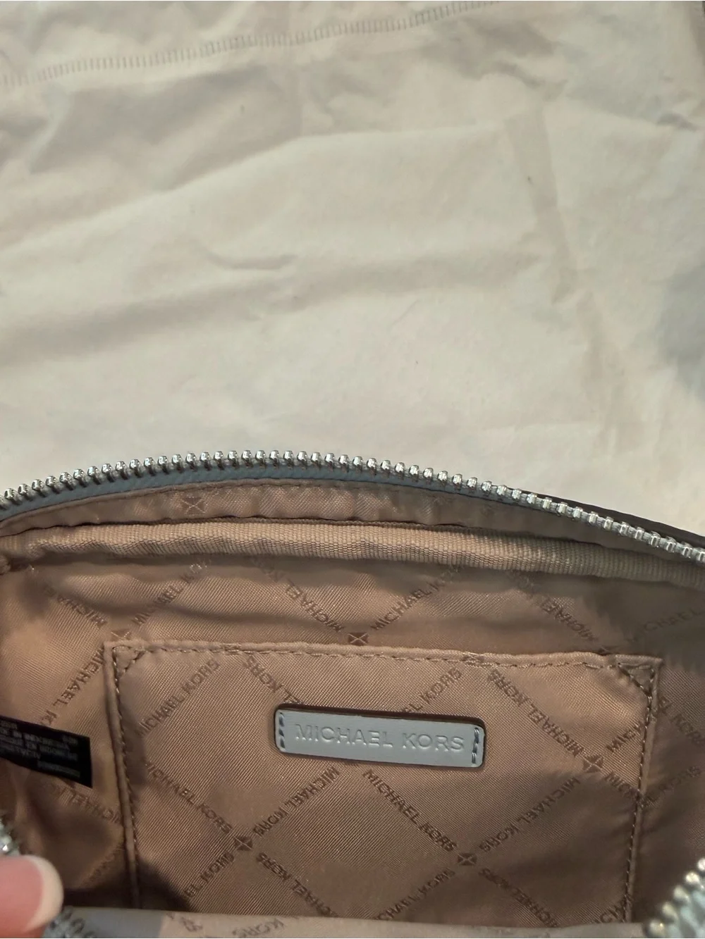 Michael Kors Light Blue MK Signature Crossbody Bag
